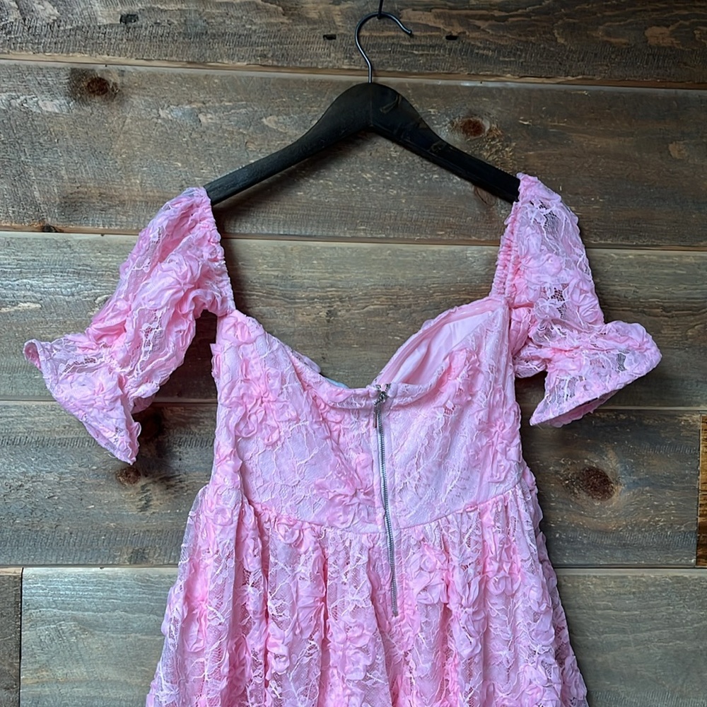 The Sang Floral Textured Off Shoulder Dress Summer Flirty Womens M NWT - Picture 8 of 11